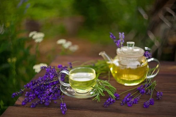 Groene thee in mooie beker — Stockfoto