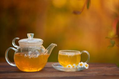 yeşil çay Kupası'nda papatya ile