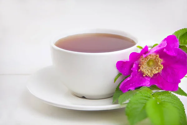 Delicioso té caliente de rosa mosqueta roja — Foto de Stock