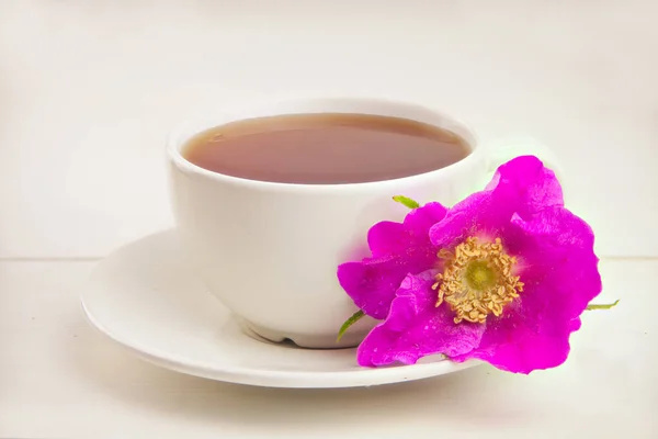 Delicioso té caliente de rosa mosqueta roja — Foto de Stock