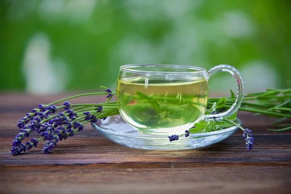 Té verde en una hermosa taza — Foto de Stock