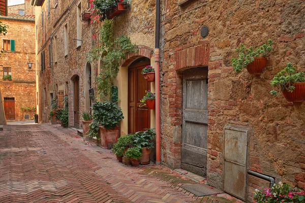 Beautiful Italian street of  small old provincial town Stock Image