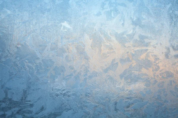 Mooie winter textuur patronen van vorst op een venster — Stockfoto