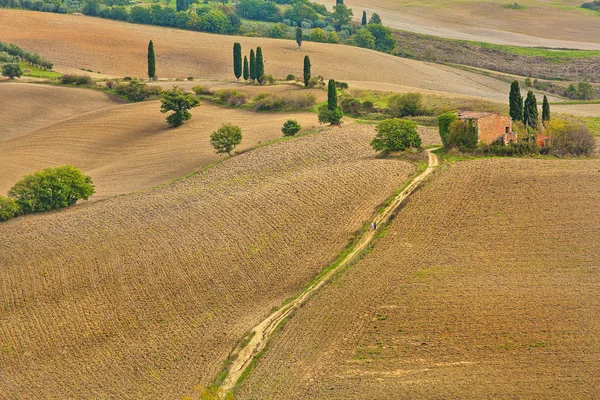 Landschap van heuvels in de herfst in Italië — Stockfoto