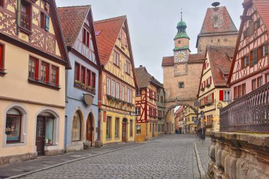 Rothenburg ob der Tauber 'in güzel Deutsch caddesi