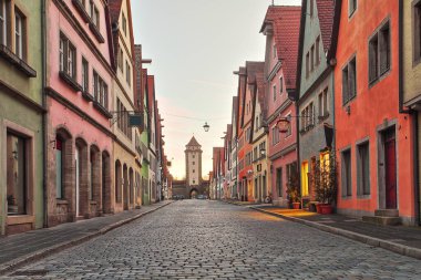 Rothenburg ob der Tauber 'in güzel Deutsch caddesi