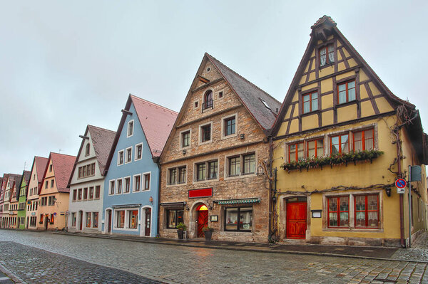 Beautiful Deutsch street of a rothenburg ob der tauber