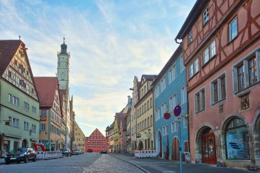 Rothenburg ob der Tauber 'in güzel Deutsch caddesi
