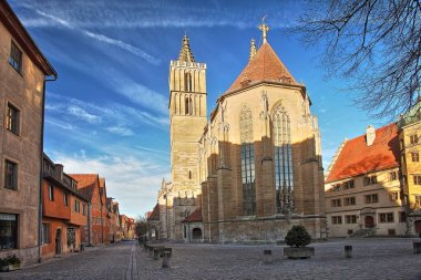 Rothenburg ob der Tauber 'in güzel Deutsch caddesi