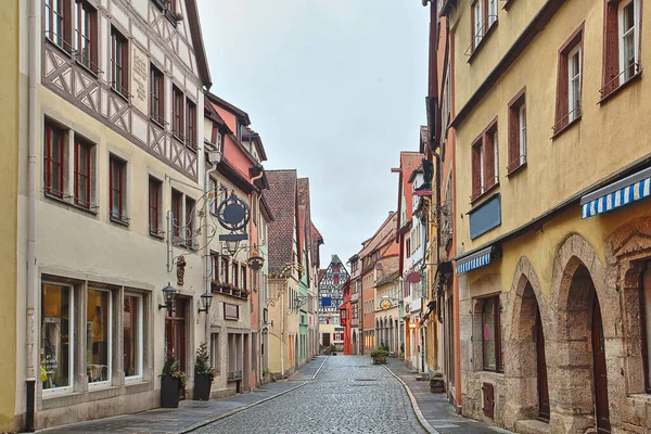 Mooie Deutsch Straat Van Een Rothenburg Der Tauber — Stockfoto