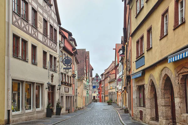 Piękny Deutsch Ulicy Rothenburg Der Tauber — Zdjęcie stockowe