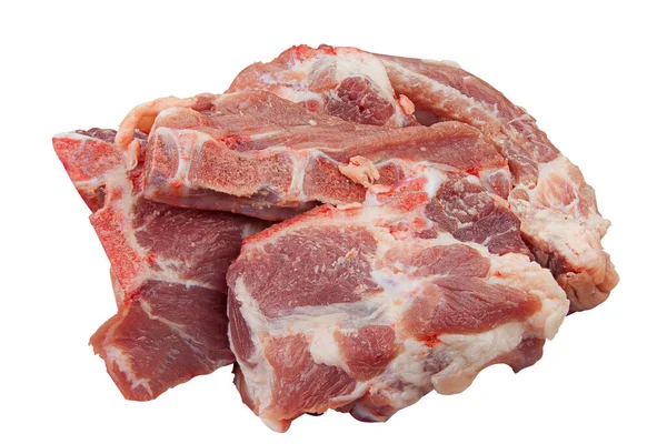 Сырое Мясо Красной Свиньи Белом Фоне — стоковое фото