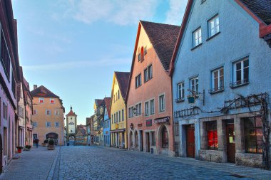 Rothenburg ob der Tauber 'in güzel Deutsch caddesi