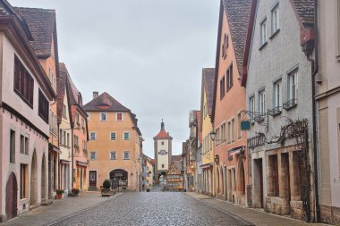 Rothenburg ob der Tauber 'in güzel Deutsch caddesi