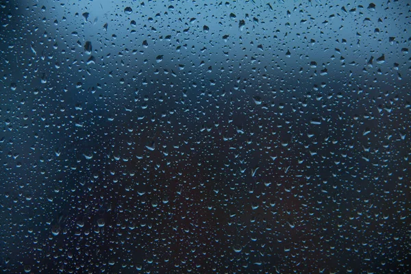 Piękny Wzór Kroplami Deszczu Szkle Jesienią — Zdjęcie stockowe