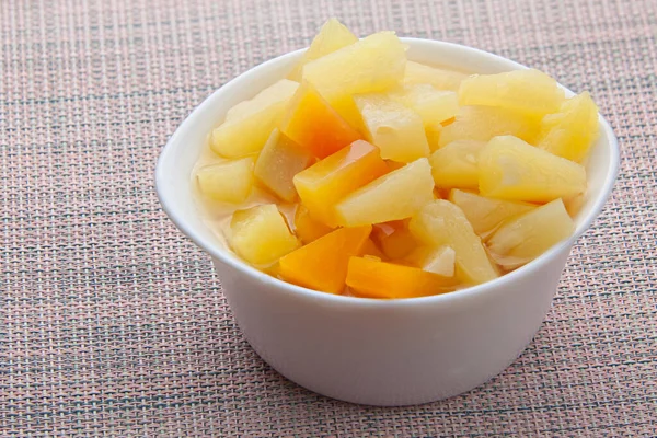 Tasty Ripe Appetizing Mango Plate Table — Stock Photo, Image