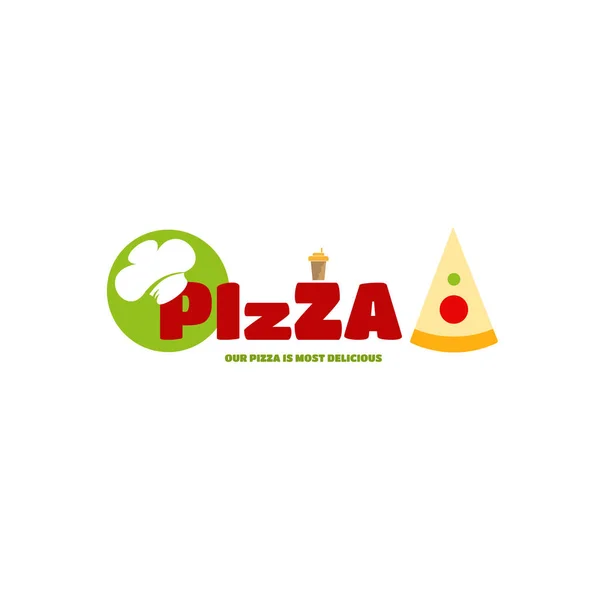 Pizza de menu de logotipo para o estilo individual do seu negócio — Fotografia de Stock