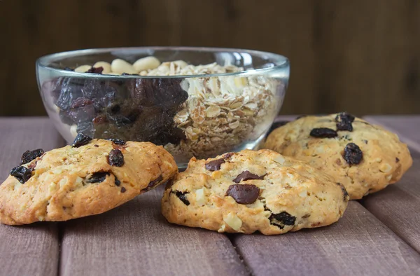 Інгредієнти для випічки здорового печива і готового печива — стокове фото