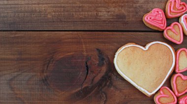 arka plan ile kalp şekli Sevgililer ev yapımı kurabiye