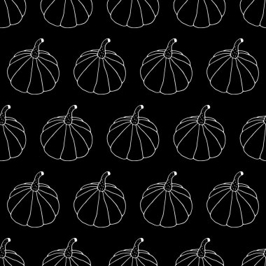 Monokrom Halloween Dikişsiz Desen