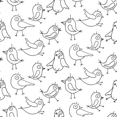 Çizgi film kuşlar seamless modeli