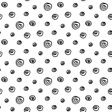 El Çizilmiş Mürekkep Polka Nokta Dikişsiz Desen