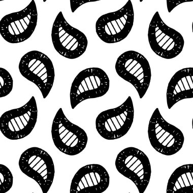 Elle çizilmiş desenli seamless modeli