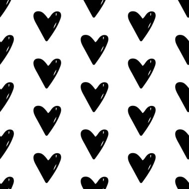 el çizilen kalpler seamless modeli