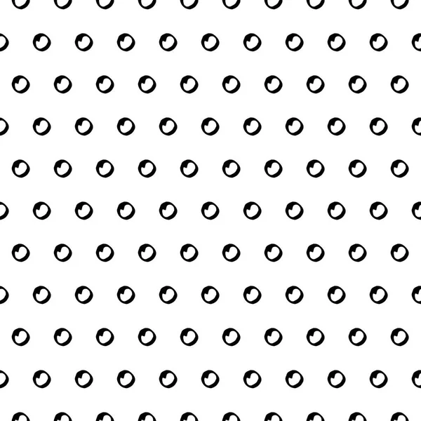 Hand Drawn Polka Dot Seamless Pattern — Stock Vector