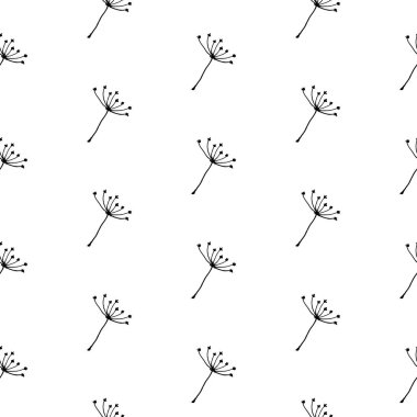 Elle çizilmiş karahindiba tohum Seamless Modeli