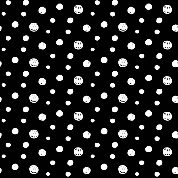 Hand Drawn Polka Dot Seamless Pattern — Stock Vector