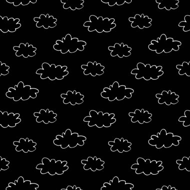 elle çizilmiş bulutlar seamless modeli