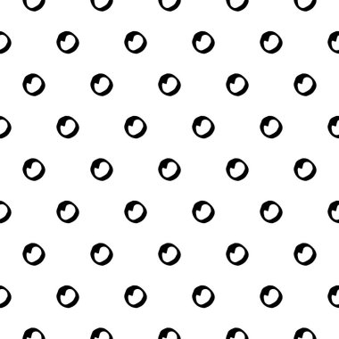 Elle çizilmiş polka dot seamless modeli