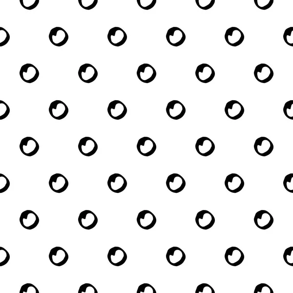 Hand getrokken polka dot naadloze patroon — Stockvector