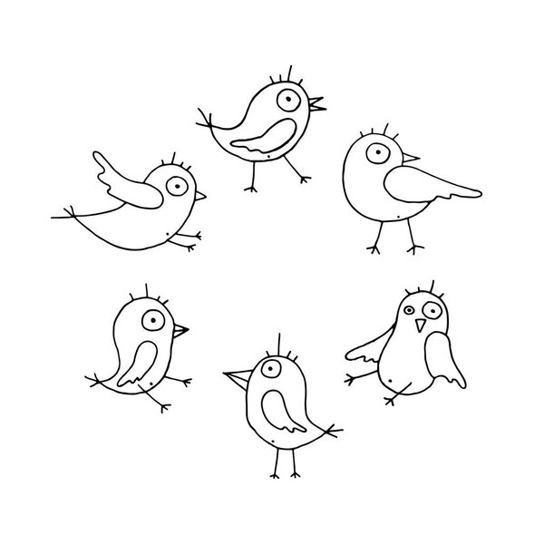 Cartoon Vector Birds Set