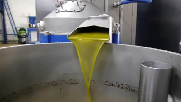 Anläggning för utvinning av olivolja. — Stockvideo
