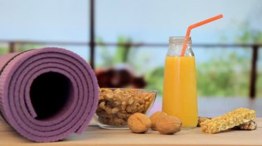 Yoga, pilates, arka plan için gıda