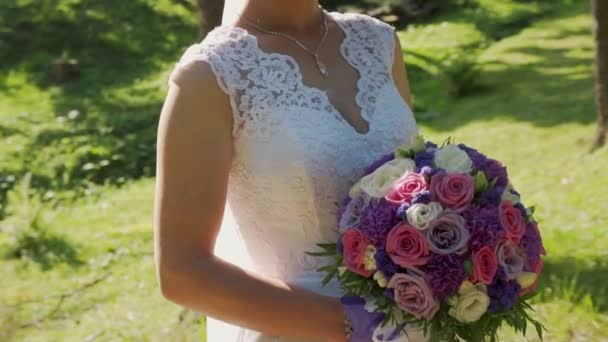 新娘花束的鲜花 stedy 拍摄, 概念 — 图库视频影像