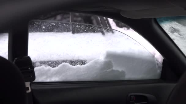 Ventana del coche en invierno — Vídeo de stock