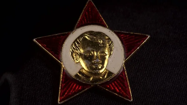Badge of the Octobrist, Soviet symbols, pioneers 4K — Stock Photo, Image