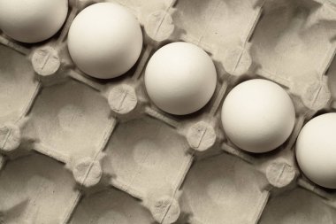 Kutu arka planında beyaz yumurtalar. Yemek malzemesi. Protein besin. Sağlıklı kahvaltı. tavuk yumurtası.