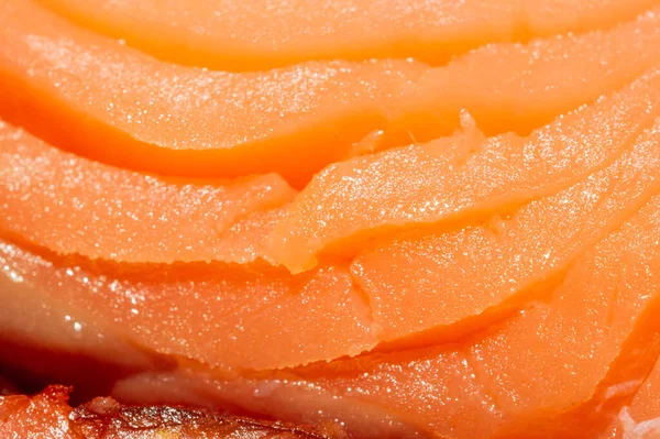Roter Fisch Makrotextur Räucherlachs Meeresfrüchte Aus Nächster Nähe — Stockfoto