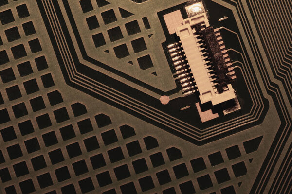 Электронная плата абстрактный фон. материнская плата компьютера закрывается. современные технологии. микроэлементы компьютера с соединениями и следами. Разумные технологии
