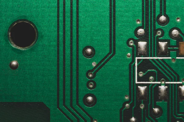 Ηλεκτρονικός Πίνακας Κυκλωμάτων Αφηρημένο Φόντο Μητρική Πλακέτα Του Υπολογιστή Κλείνει — Φωτογραφία Αρχείου