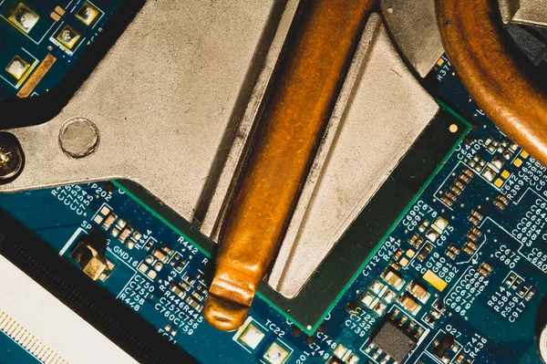 Komputerowy Kaloryfer Abstrakcyjne Tło Makro Układ Chłodzenia Procesora Informacja Płycie — Zdjęcie stockowe