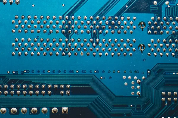 Staubige Platine Computermotherboard Aus Nächster Nähe Moderne Technologien Mikroelemente Des — Stockfoto