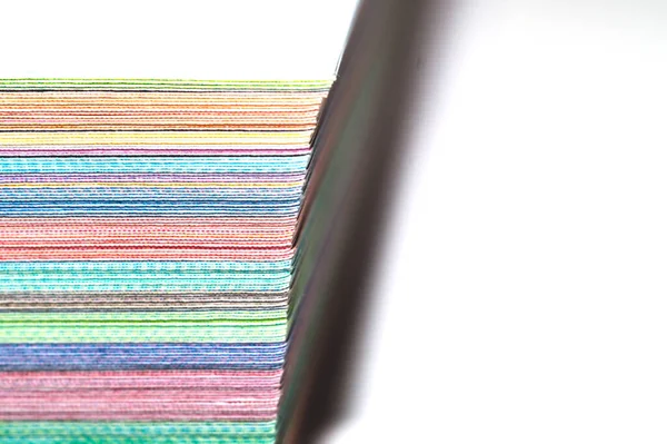 Borde Libro Con Páginas Coloridas Macro Espacio Copia — Foto de Stock