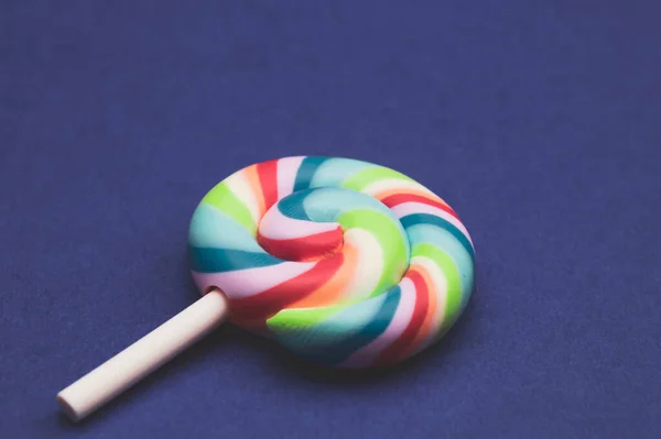 Lollipop Isolated Color Background Colorful Candy Close Copy Space — Stock Photo, Image