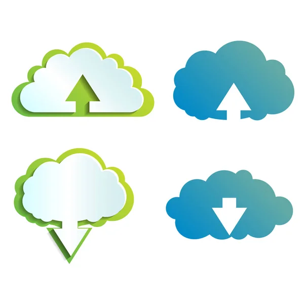 Farbsymbole der Wolkentechnologie — Stockvektor