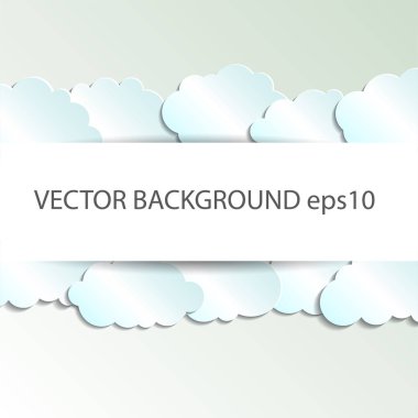 vektör arka plan mavi beyaz kağıt bulutlar oluşur. eps10